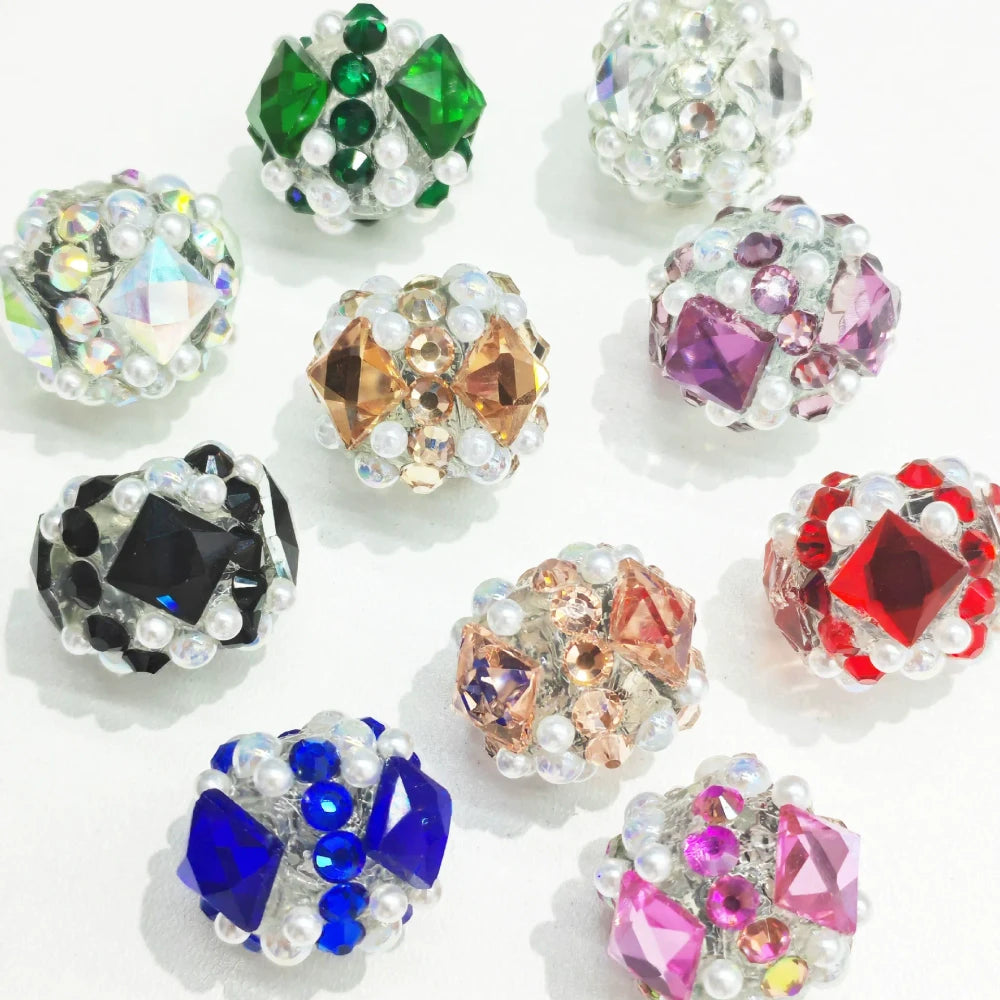Square Rhinestones Pearl Mini Rhinestones Acrylic DIY Fancy Beads-Random Mixed