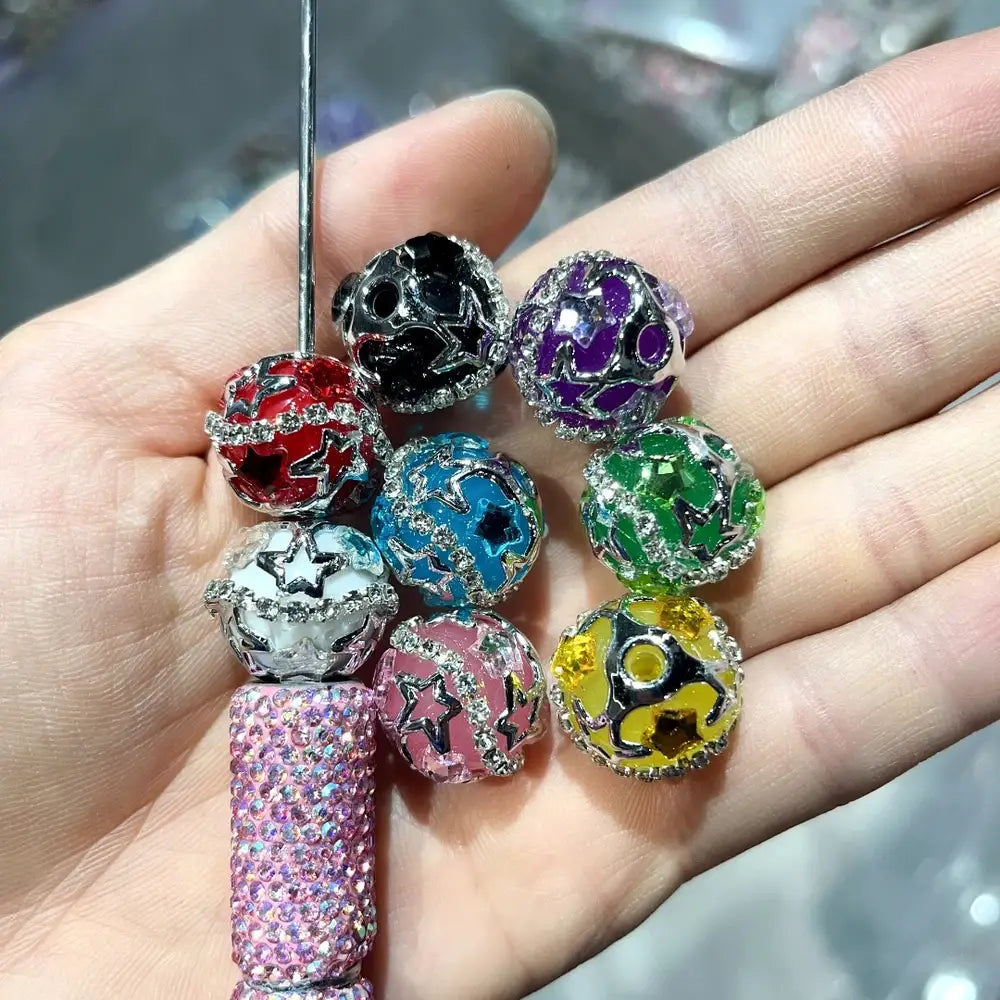 Star and Rhinestone Chain Acrylic DIY Fancy Beads-Random Mixed