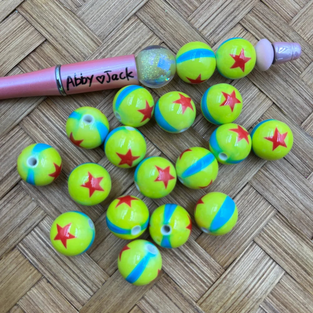 Star and Stripe Acrylic Bead | Beadable Pens Keychains Bracelet