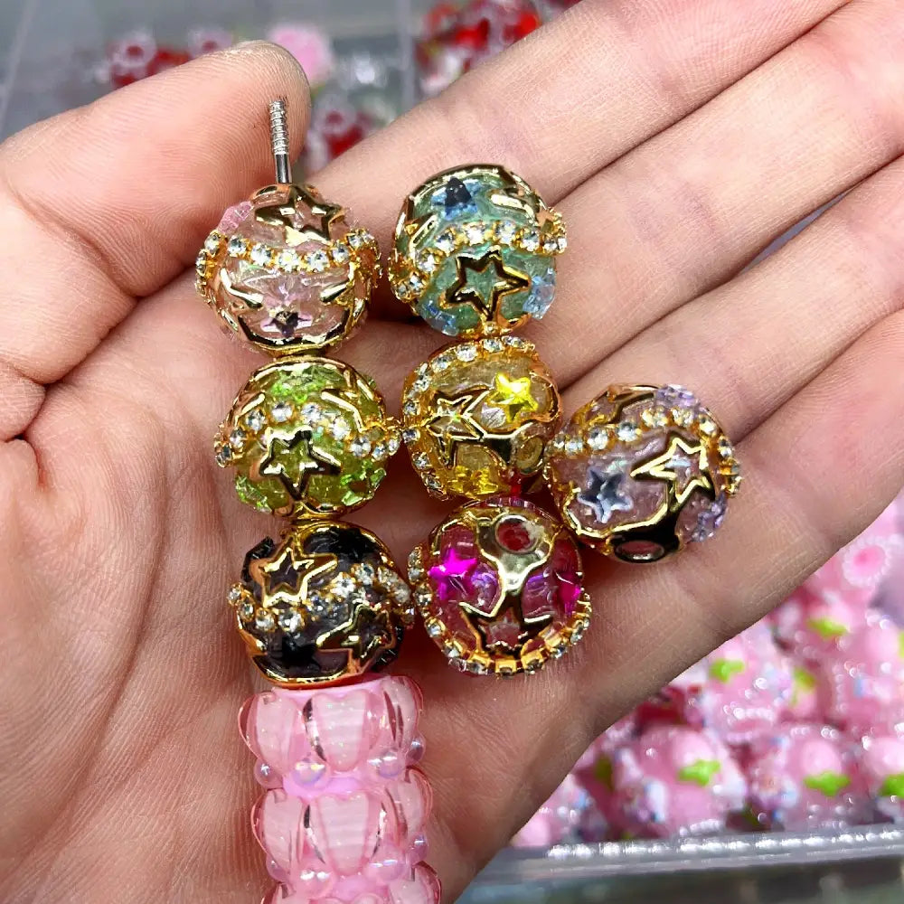 Star Rhinestone Chain Acrylic DIY Fancy Beads-Random Mixed