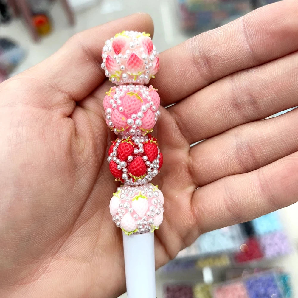 Strawberry Pearls Acrylic DIY Fancy Beads-Random Mixed