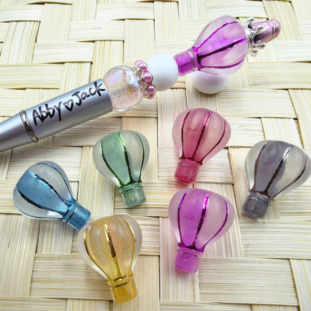 Stripes Frosted Balloon Acrylic Beads