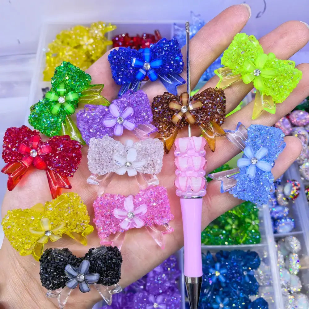 Sugar Bowtie Flower Acrylic DIY Fancy Beads-Random Mixed