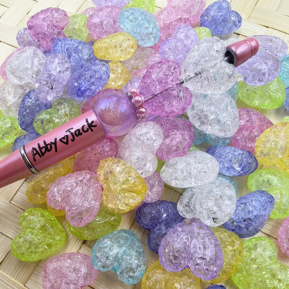 Transparent Heart Shape Acrylic Beads
