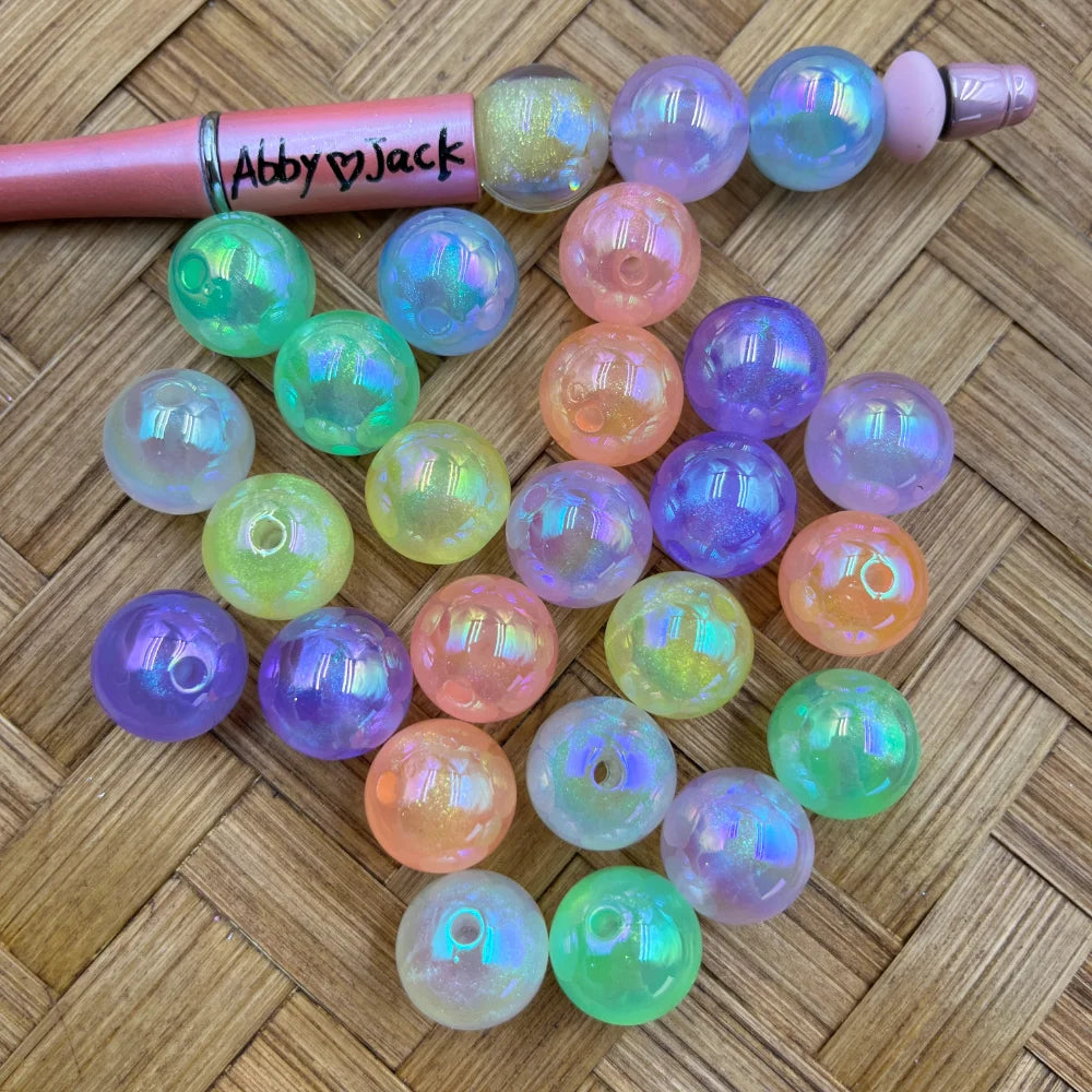 UV Coating Glitter Acrylic Bead | Beadable Pens Keychains Bracelet
