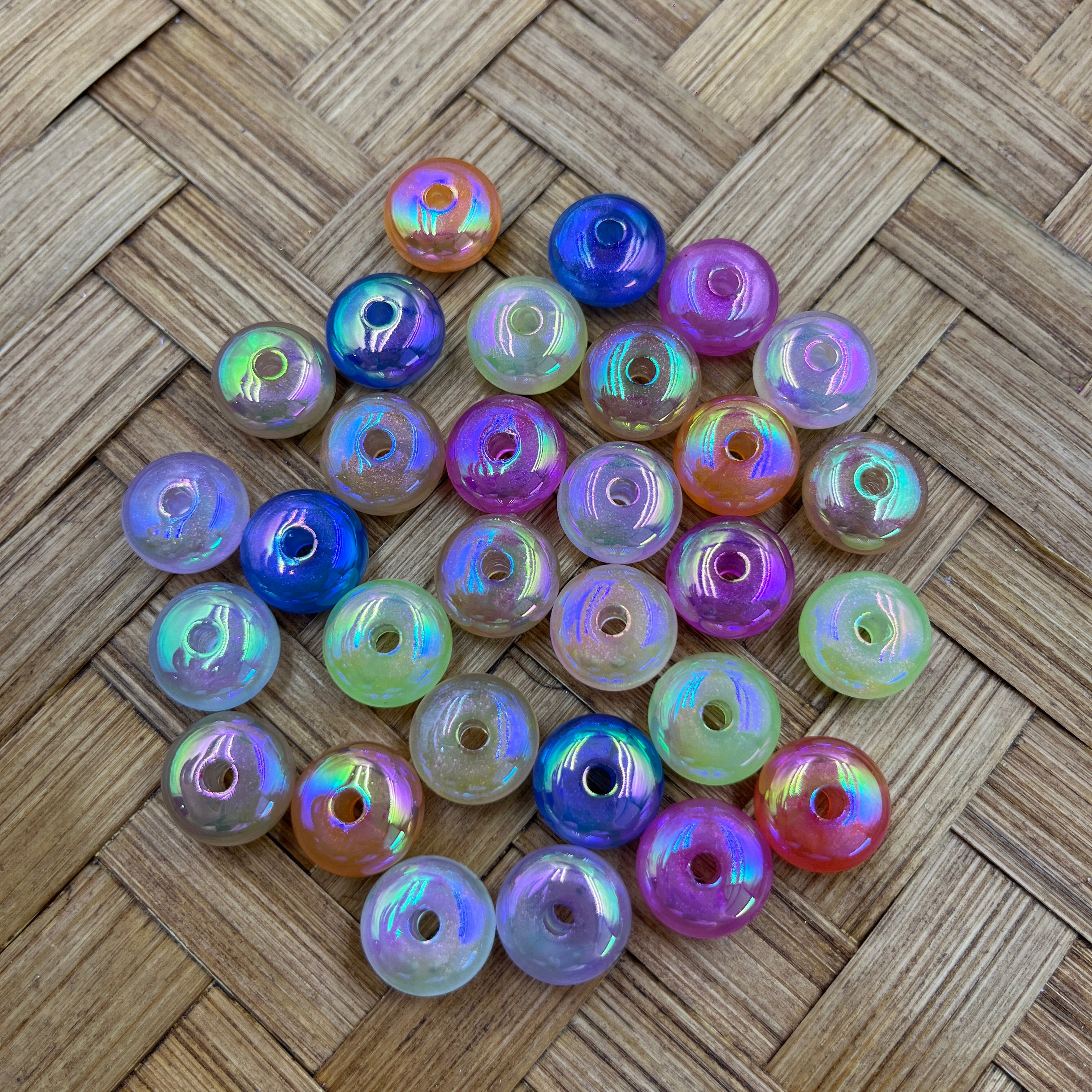UV Coating Glitter Acrylic Spacer Beads | Pens Keychains DIY