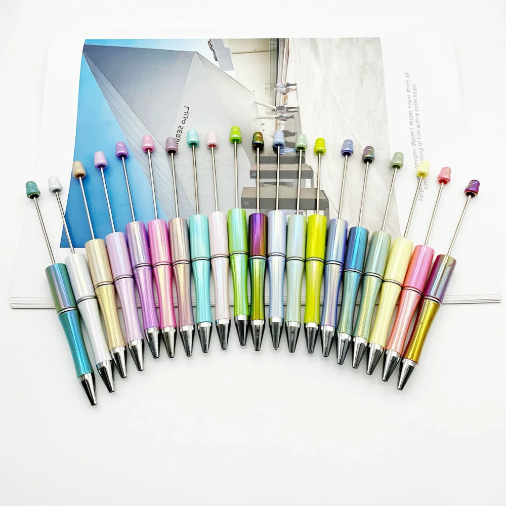 UV Colorful Beadable Plastic Ballpoint Pen for DIY